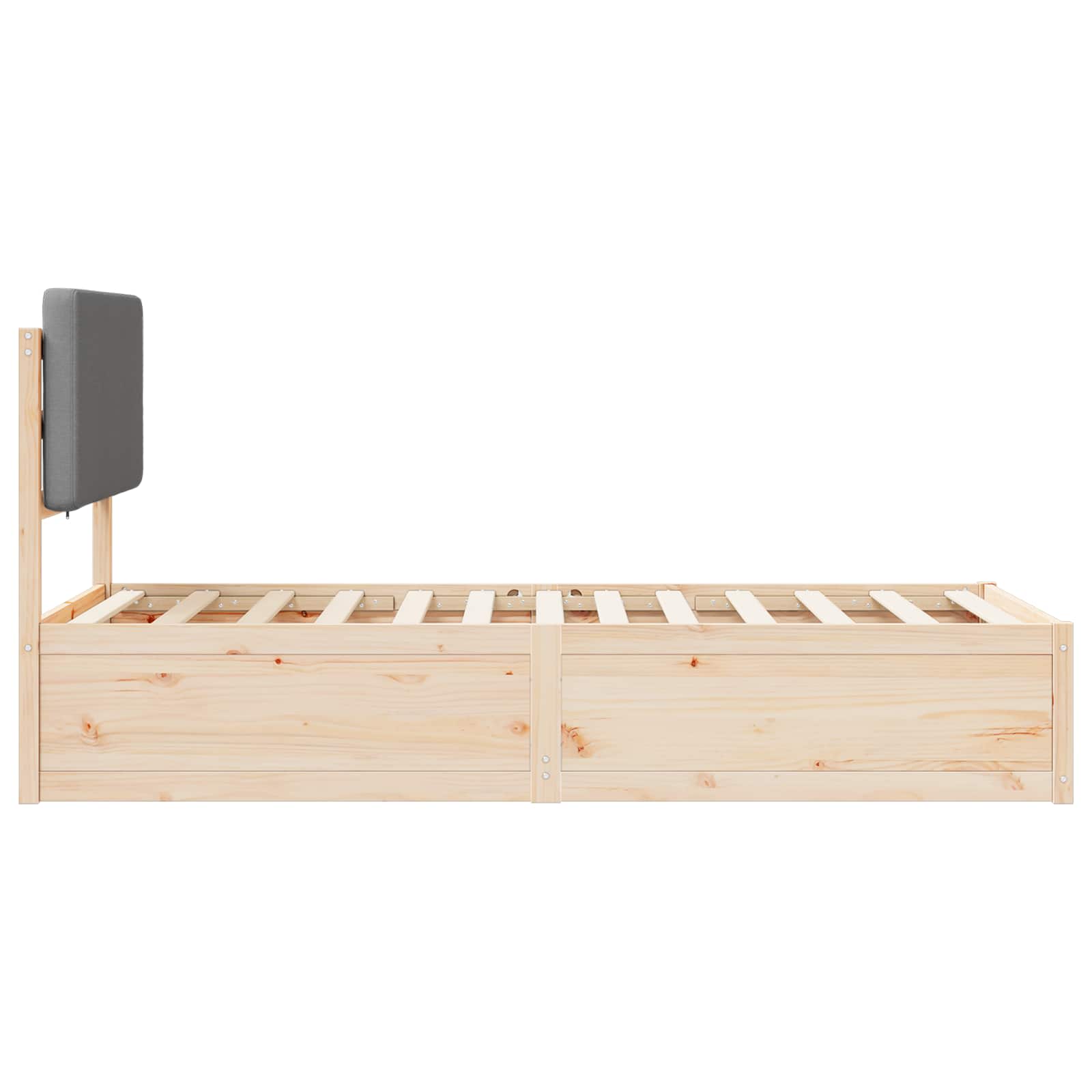 Letto con Testiera Rivestita Grigio chiaro 90 x 190 cm | homemem39