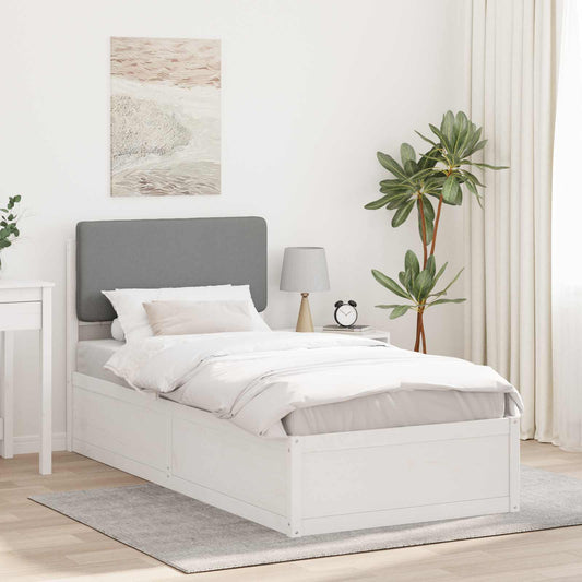 Letto con Testiera Rivestita Grigio chiaro 90 x 190 cm | homemem39