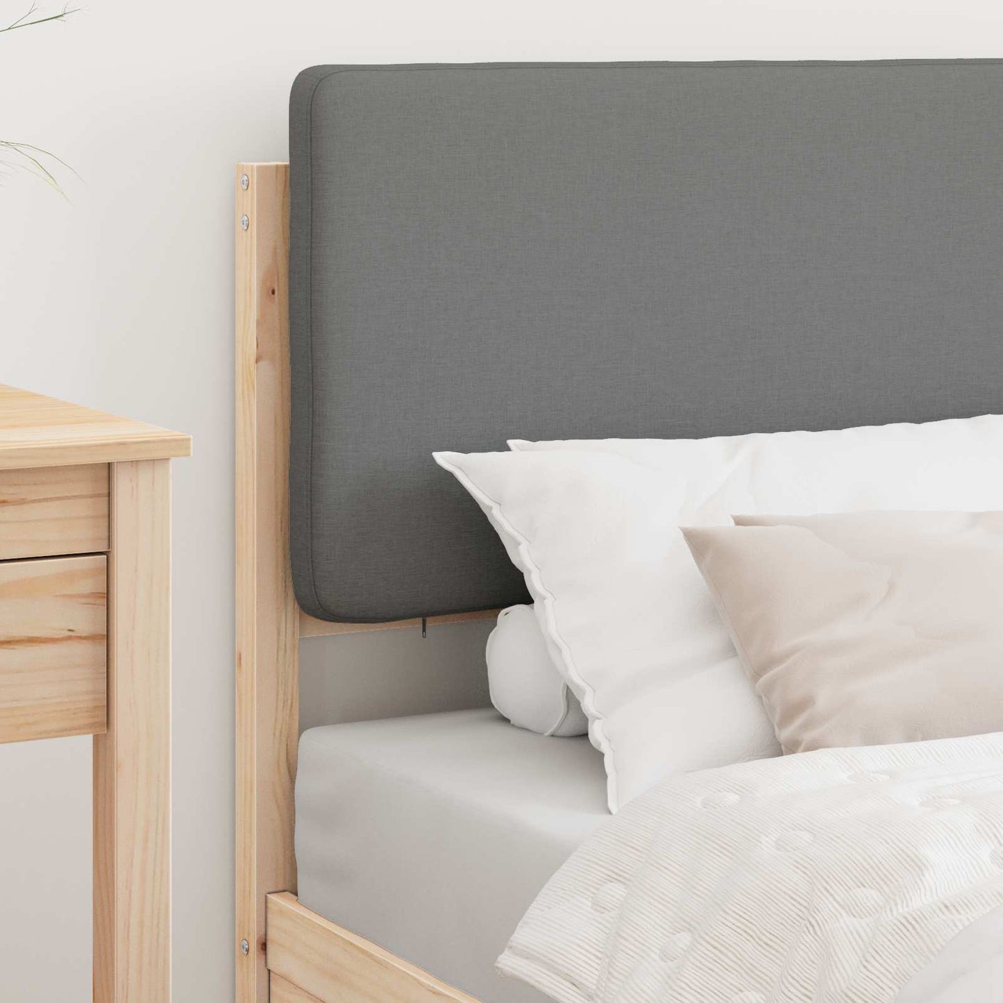 Letto con Testiera Rivestita Grigio chiaro 75 x 190 cm | homemem39