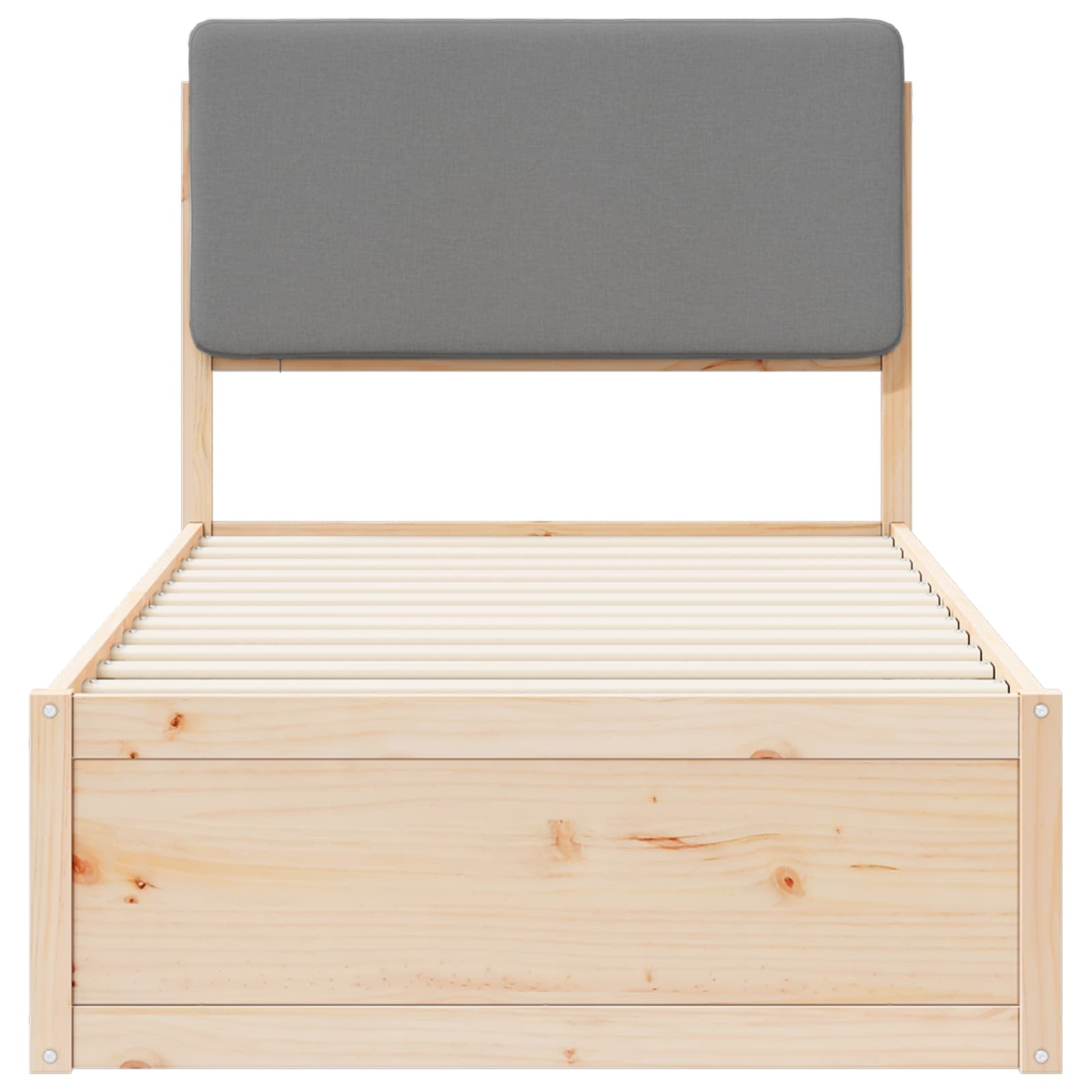 Letto con Testiera Rivestita Grigio chiaro 75 x 190 cm | homemem39