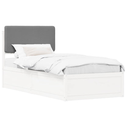 Letto con Testiera Rivestita Grigio chiaro 75 x 190 cm | homemem39