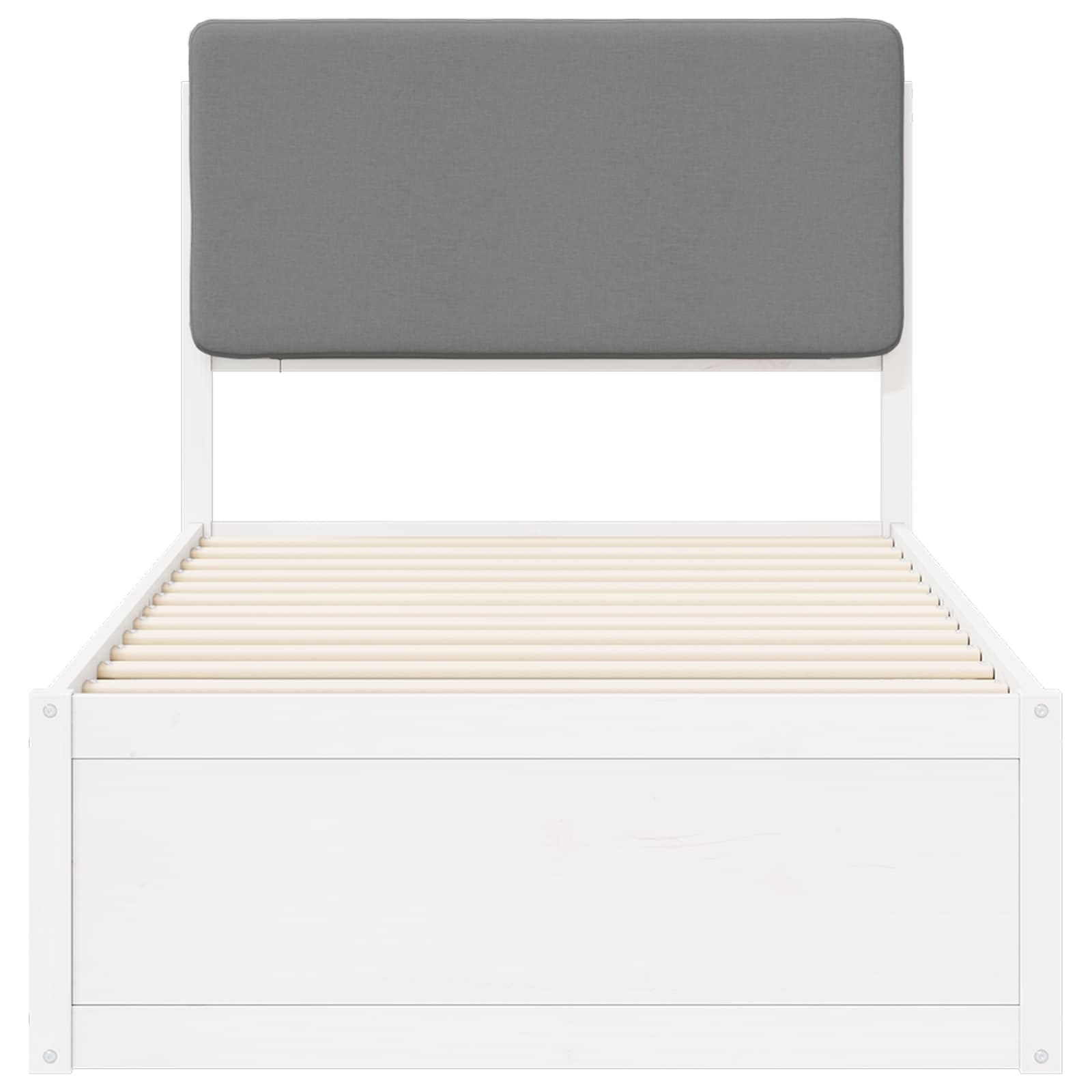 Letto con Testiera Rivestita Grigio chiaro 75 x 190 cm | homemem39