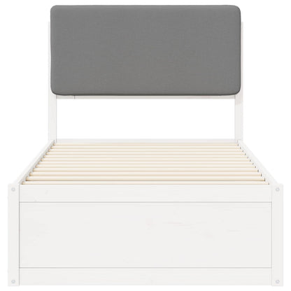 Letto con Testiera Rivestita Grigio chiaro 75 x 190 cm | homemem39
