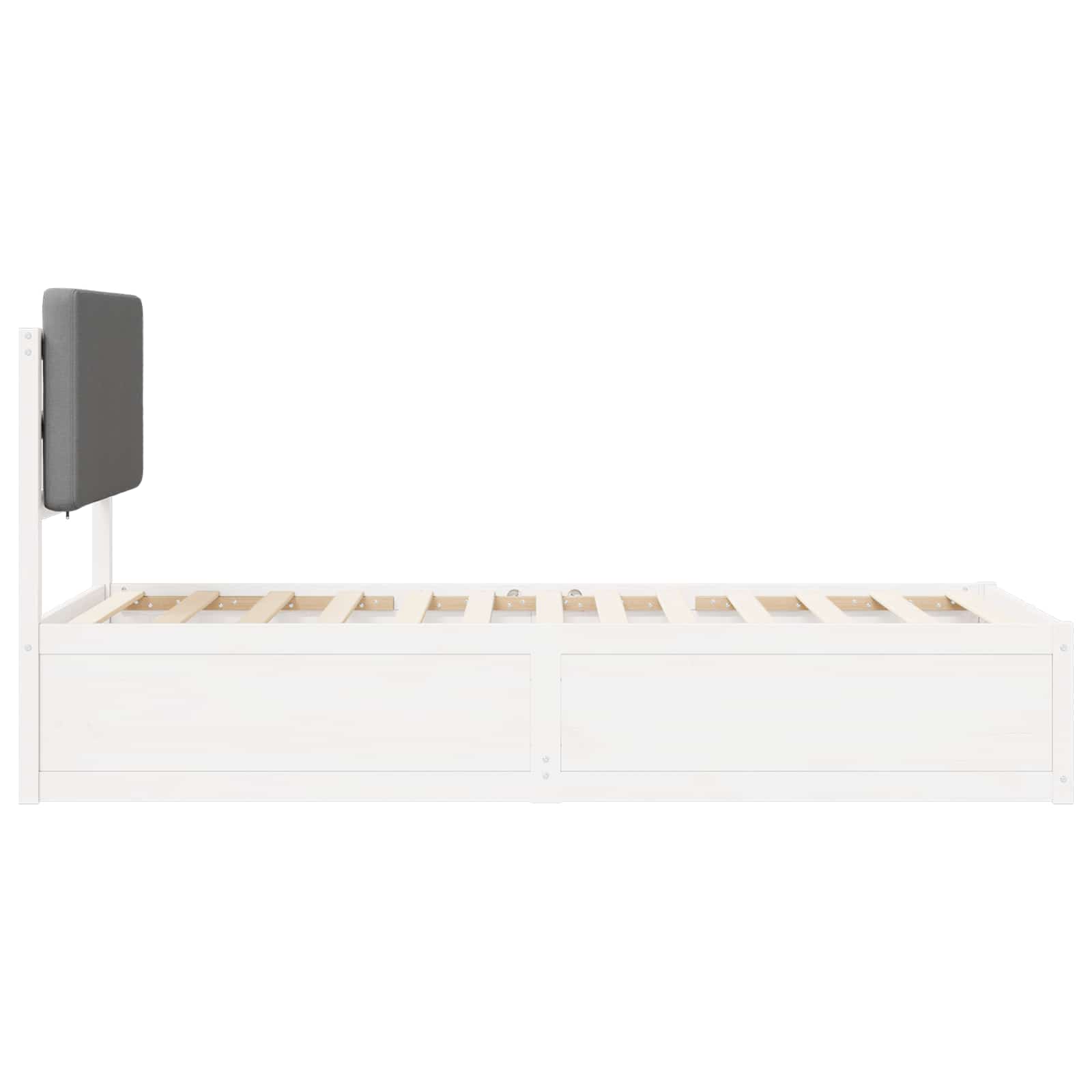 Letto con Testiera Rivestita Grigio chiaro 75 x 190 cm | homemem39
