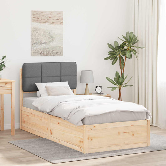 Letto con Testiera Rivestita Grigio chiaro 100 x 200 cm