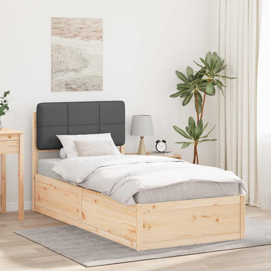 Letto con Testiera Rivestita Grigio scuro 100 x 200 cm | homemem39