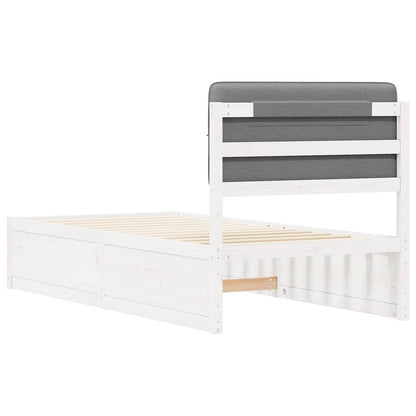 Letto con Testiera Rivestita Grigio chiaro 100 x 200 cm | homemem39
