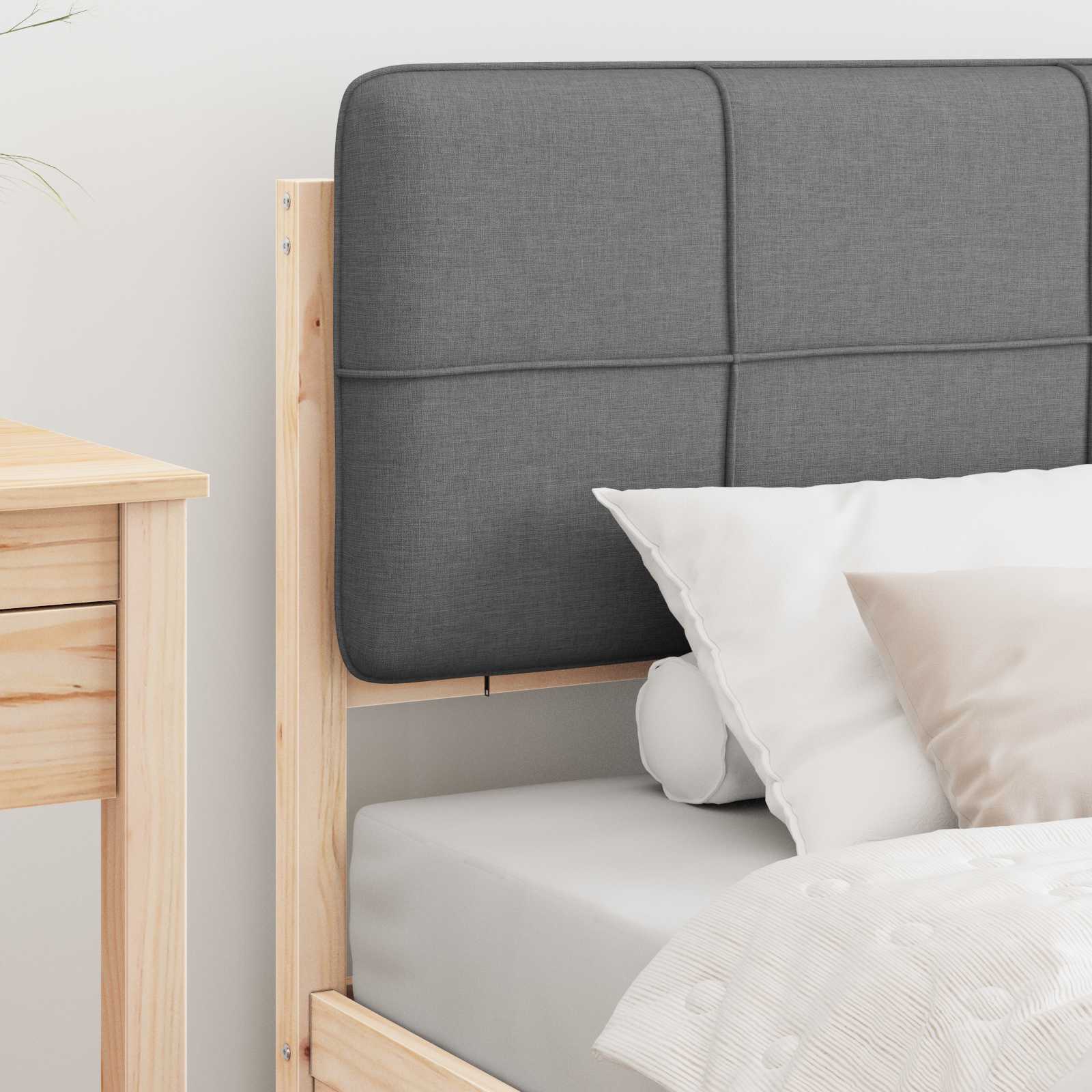Letto con Testiera Rivestita Grigio chiaro 90 x 200 cm | homemem39