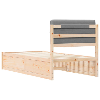 Letto con Testiera Rivestita Grigio chiaro 90 x 200 cm | homemem39