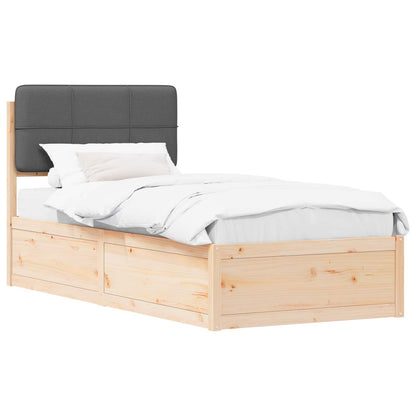 Letto con Testiera Rivestita Grigio scuro 80 x 200 cm | homemem39
