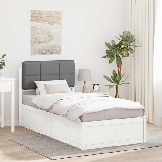 Letto con Testiera Rivestita Grigio chiaro 90 x 190 cm | homemem39