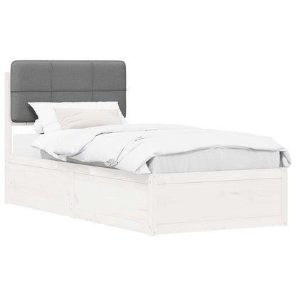 Letto con Testiera Rivestita Grigio chiaro 90 x 190 cm | homemem39