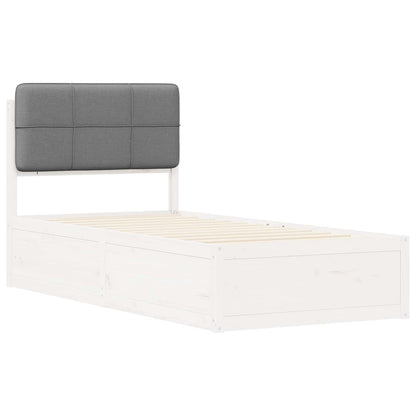 Letto con Testiera Rivestita Grigio chiaro 90 x 190 cm | homemem39
