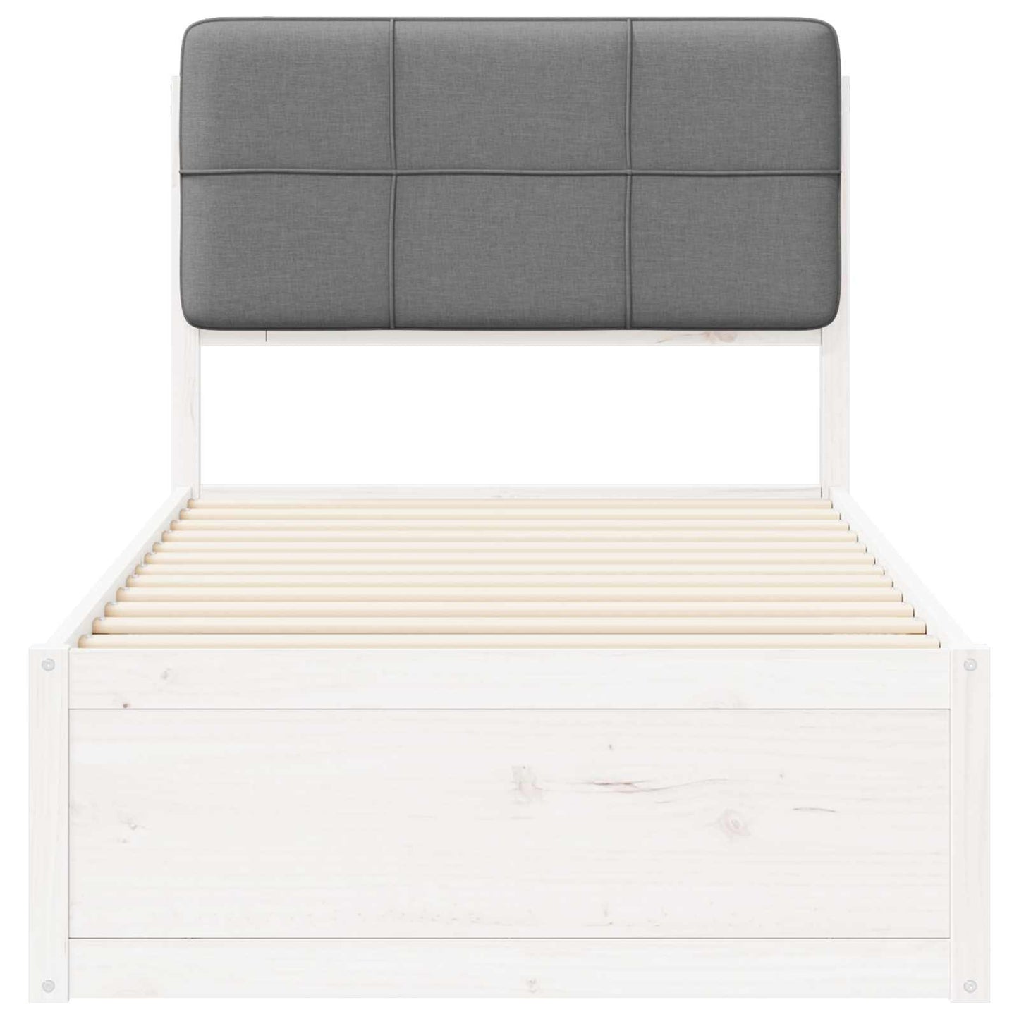 Letto con Testiera Rivestita Grigio chiaro 90 x 190 cm | homemem39