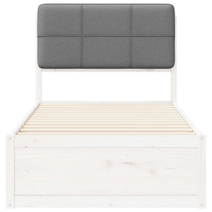 Letto con Testiera Rivestita Grigio chiaro 90 x 190 cm | homemem39