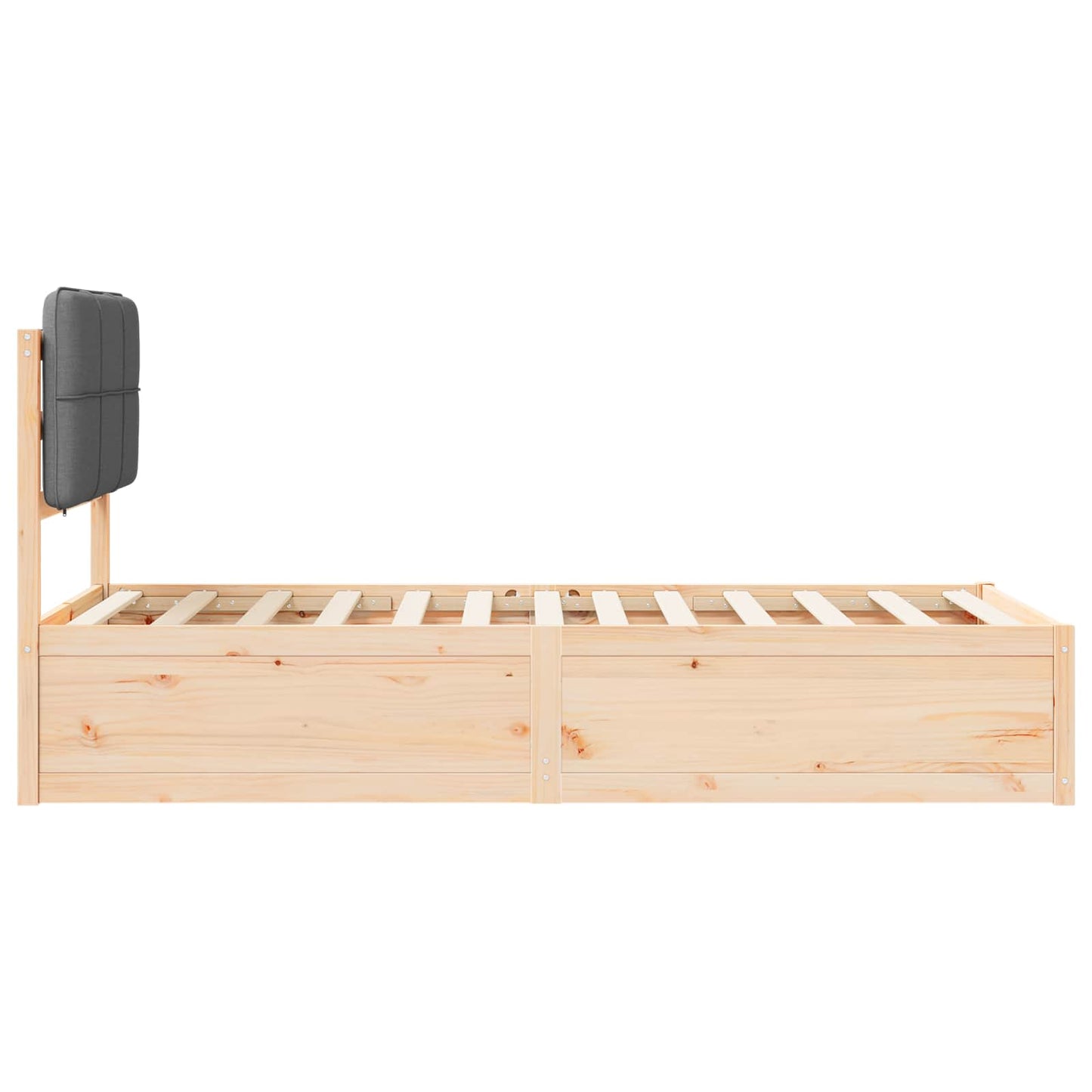 Letto con Testiera Rivestita Grigio scuro 75 x 190 cm | homemem39