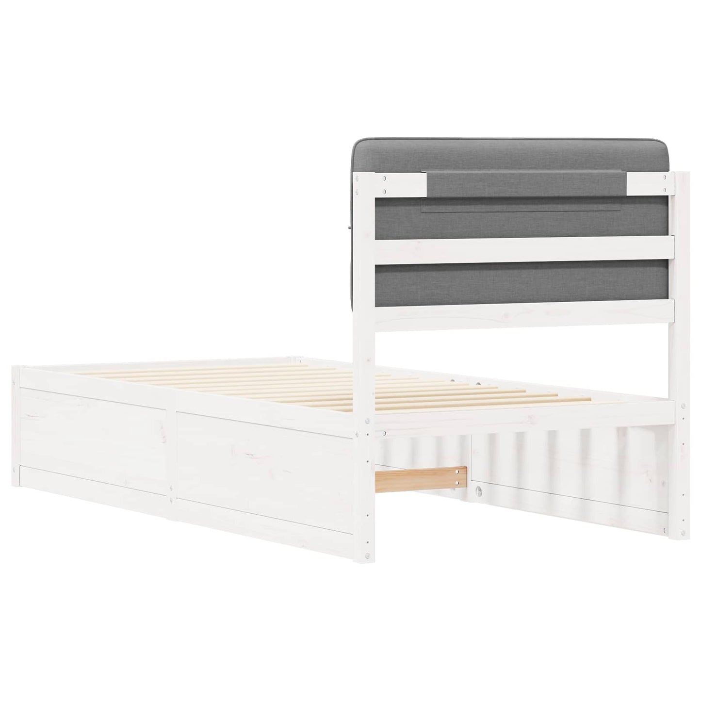 Letto con Testiera Rivestita Grigio chiaro 75 x 190 cm | homemem39