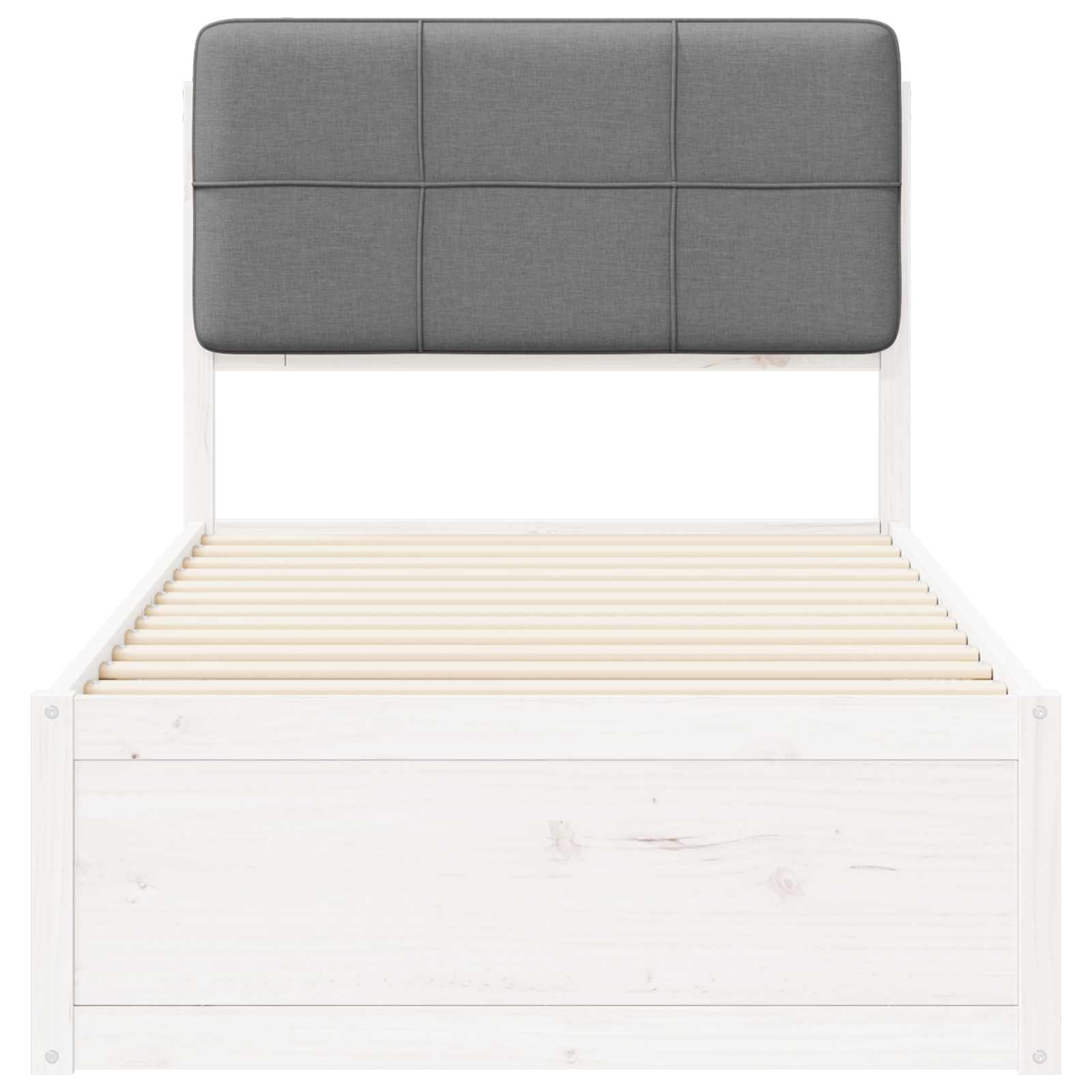 Letto con Testiera Rivestita Grigio chiaro 75 x 190 cm | homemem39