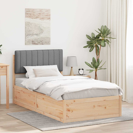 Letto con Testiera Rivestita Grigio chiaro 100 x 200 cm | homemem39