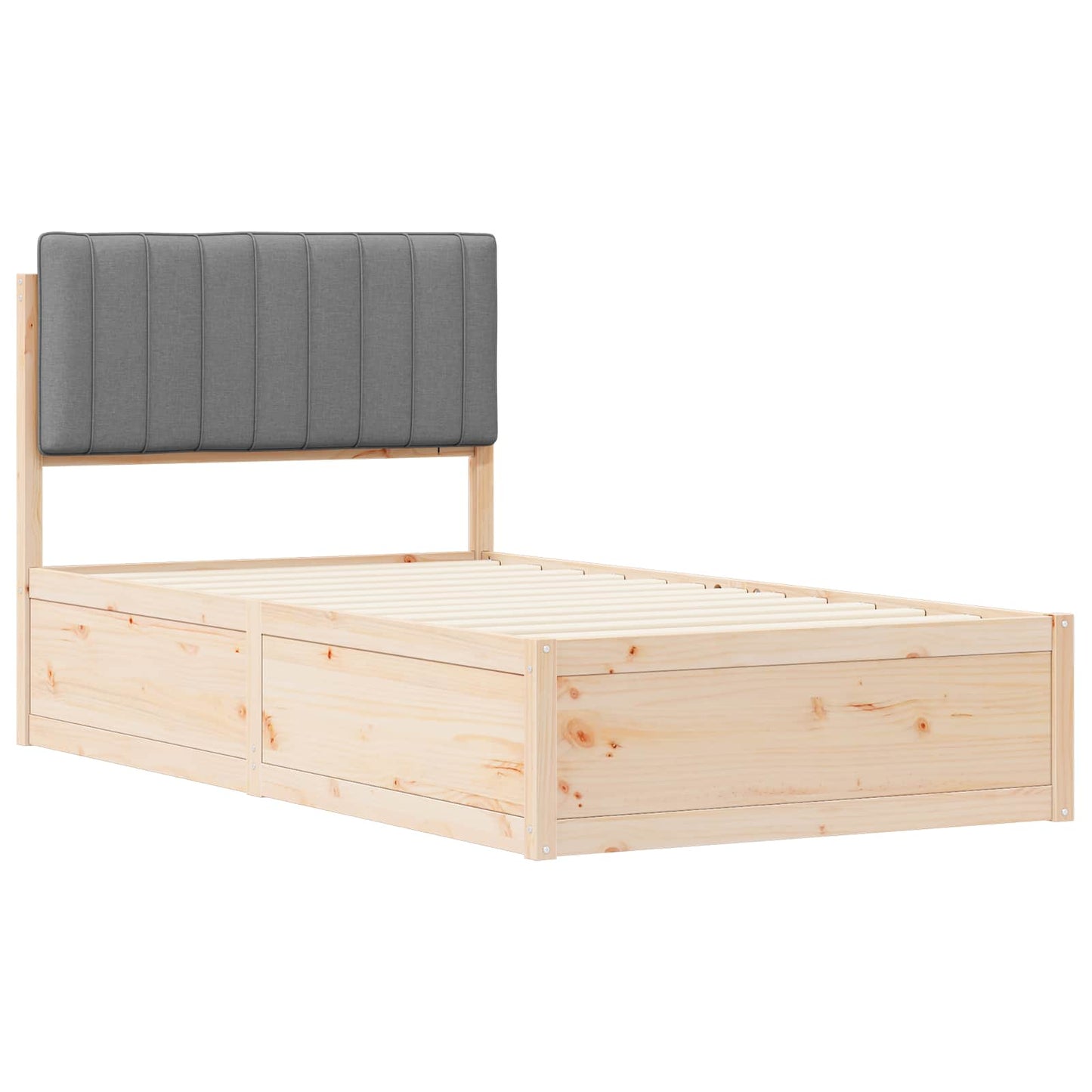 Letto con Testiera Rivestita Grigio chiaro 100 x 200 cm | homemem39