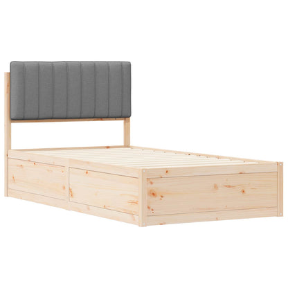 Letto con Testiera Rivestita Grigio chiaro 100 x 200 cm | homemem39