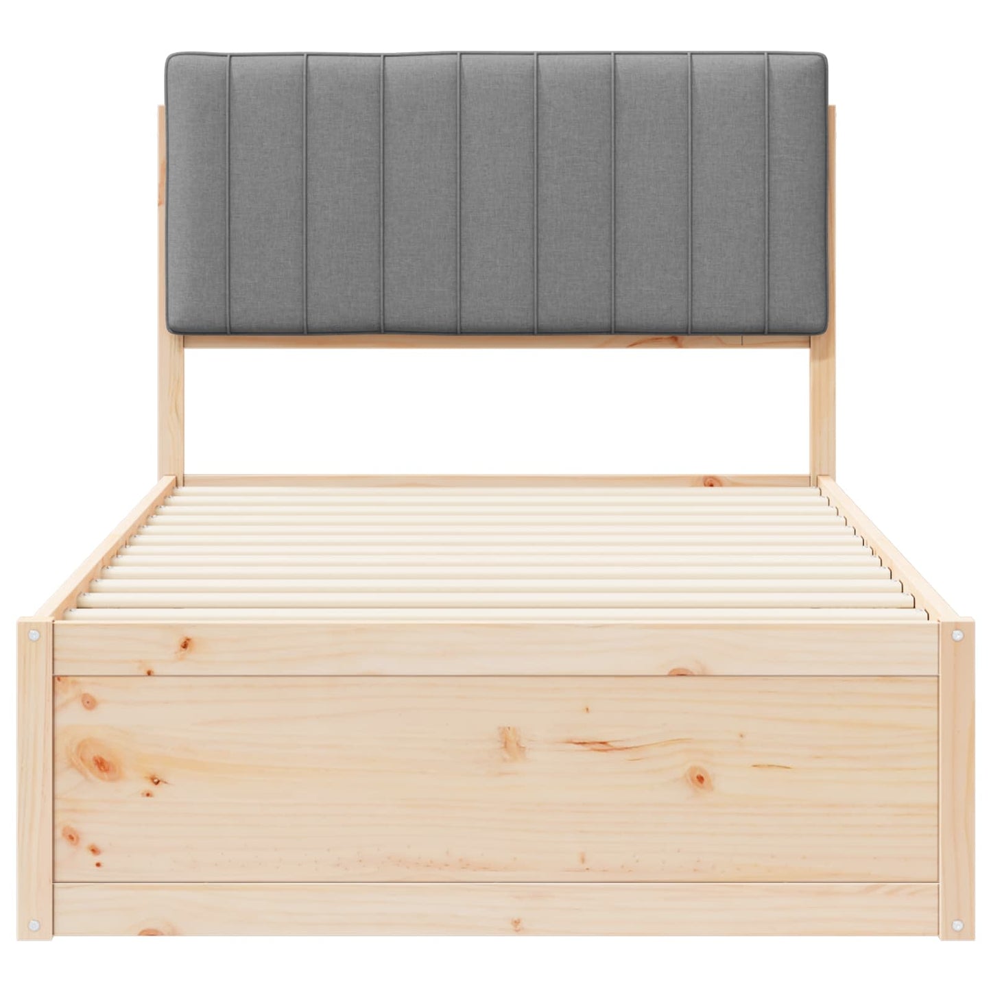 Letto con Testiera Rivestita Grigio chiaro 100 x 200 cm | homemem39