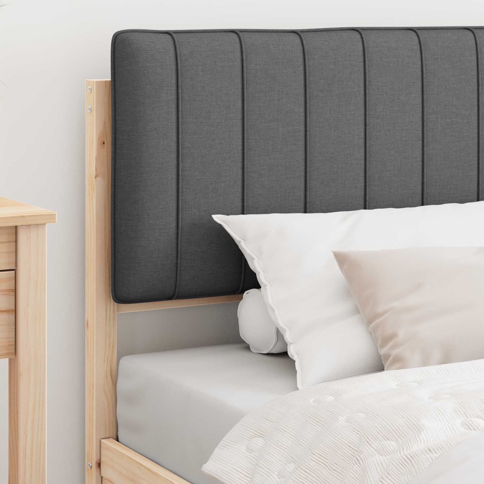 Letto con Testiera Rivestita Grigio scuro 100 x 200 cm | homemem39