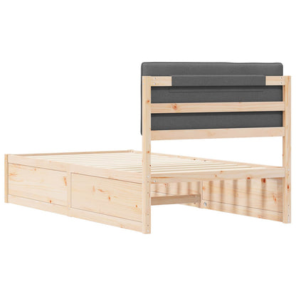 Letto con Testiera Rivestita Grigio scuro 100 x 200 cm | homemem39