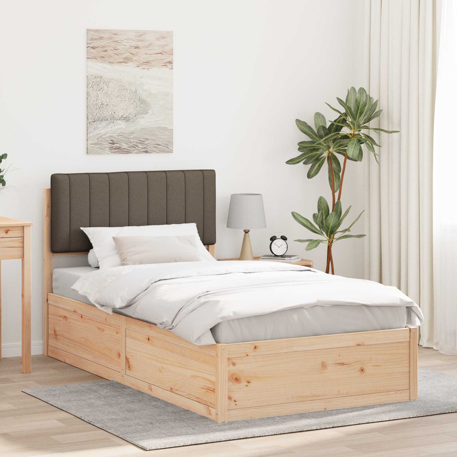 Letto con Testiera Rivestita Talpa 100 x 200 cm Pino massello | homemem39