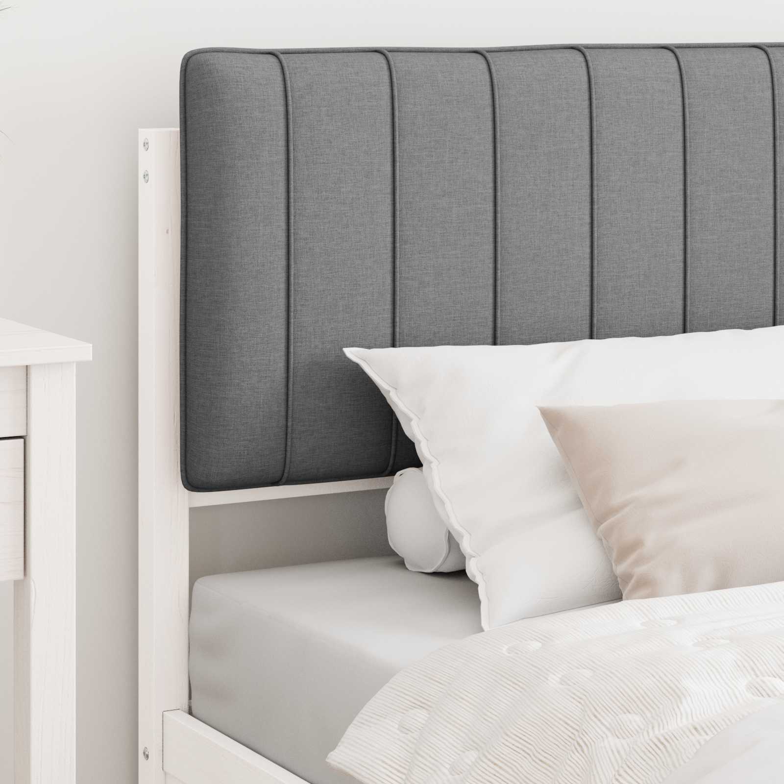 Letto con Testiera Rivestita Grigio chiaro 100 x 200 cm | homemem39