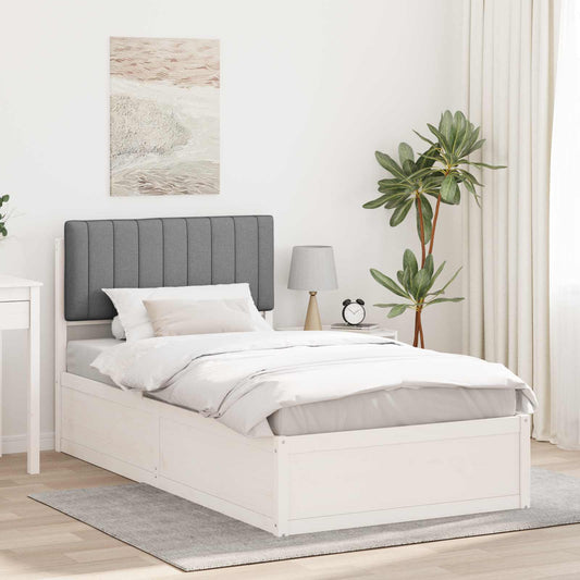 Letto con Testiera Rivestita Grigio chiaro 100 x 200 cm | homemem39