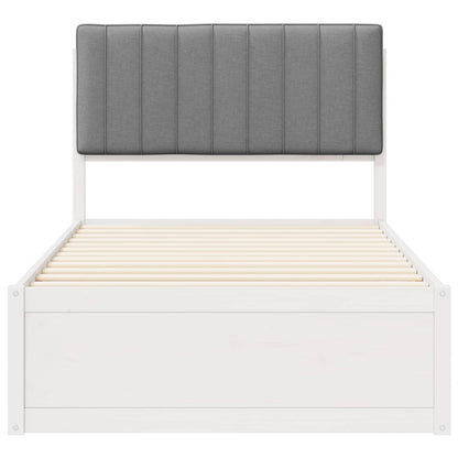 Letto con Testiera Rivestita Grigio chiaro 100 x 200 cm | homemem39