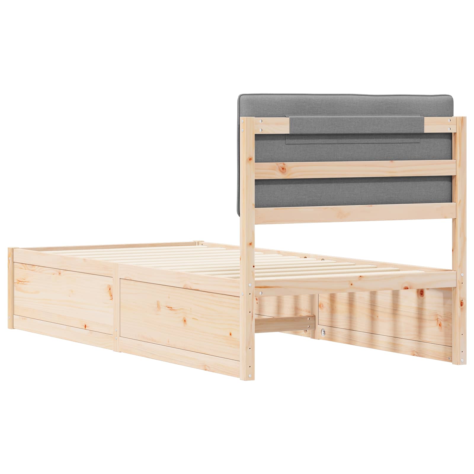 Letto con Testiera Rivestita Grigio chiaro 90 x 200 cm | homemem39