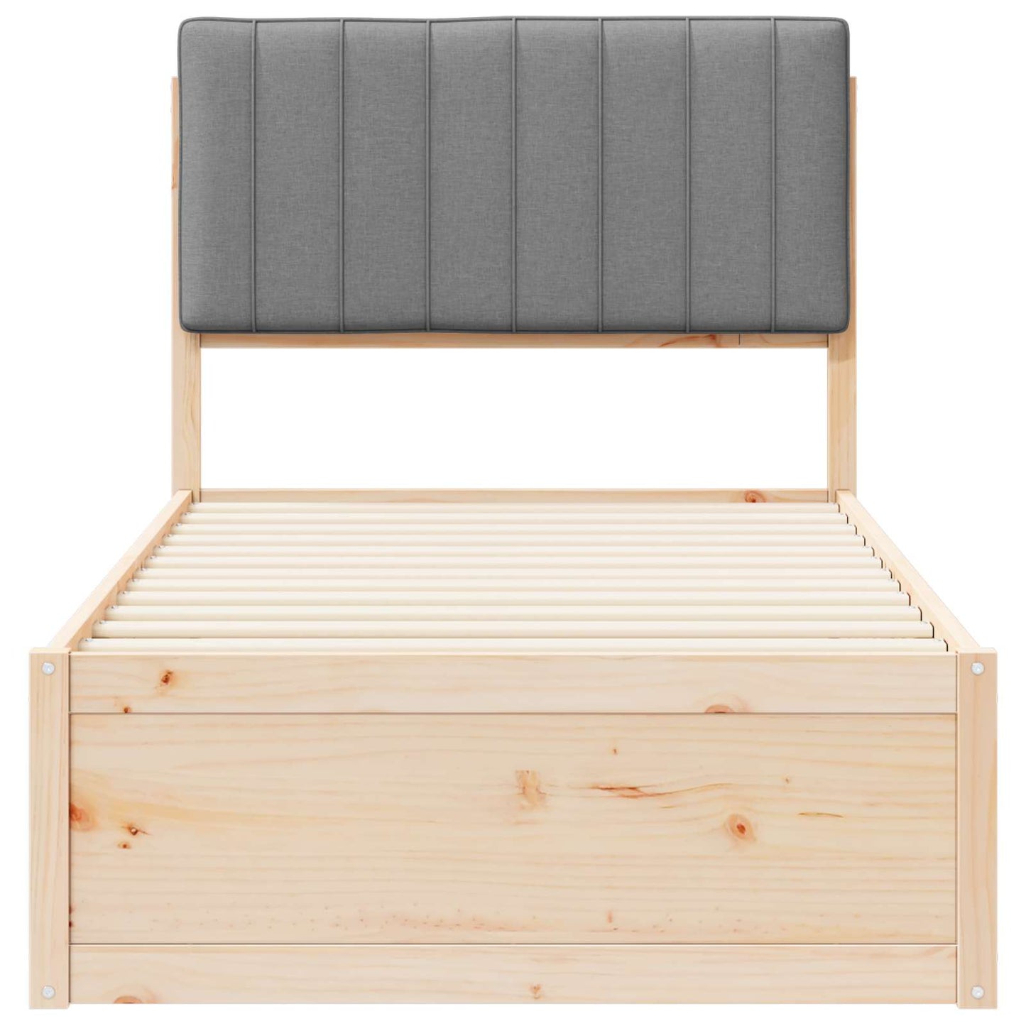 Letto con Testiera Rivestita Grigio chiaro 90 x 200 cm | homemem39