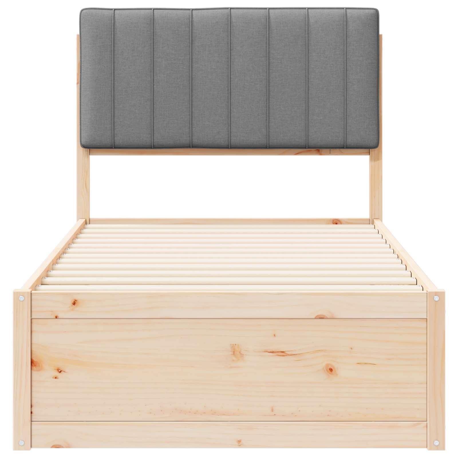 Letto con Testiera Rivestita Grigio chiaro 90 x 200 cm | homemem39