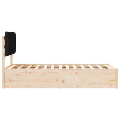 Letto con Testiera Rivestita Nero 90 x 200 cm Pino massello | homemem39