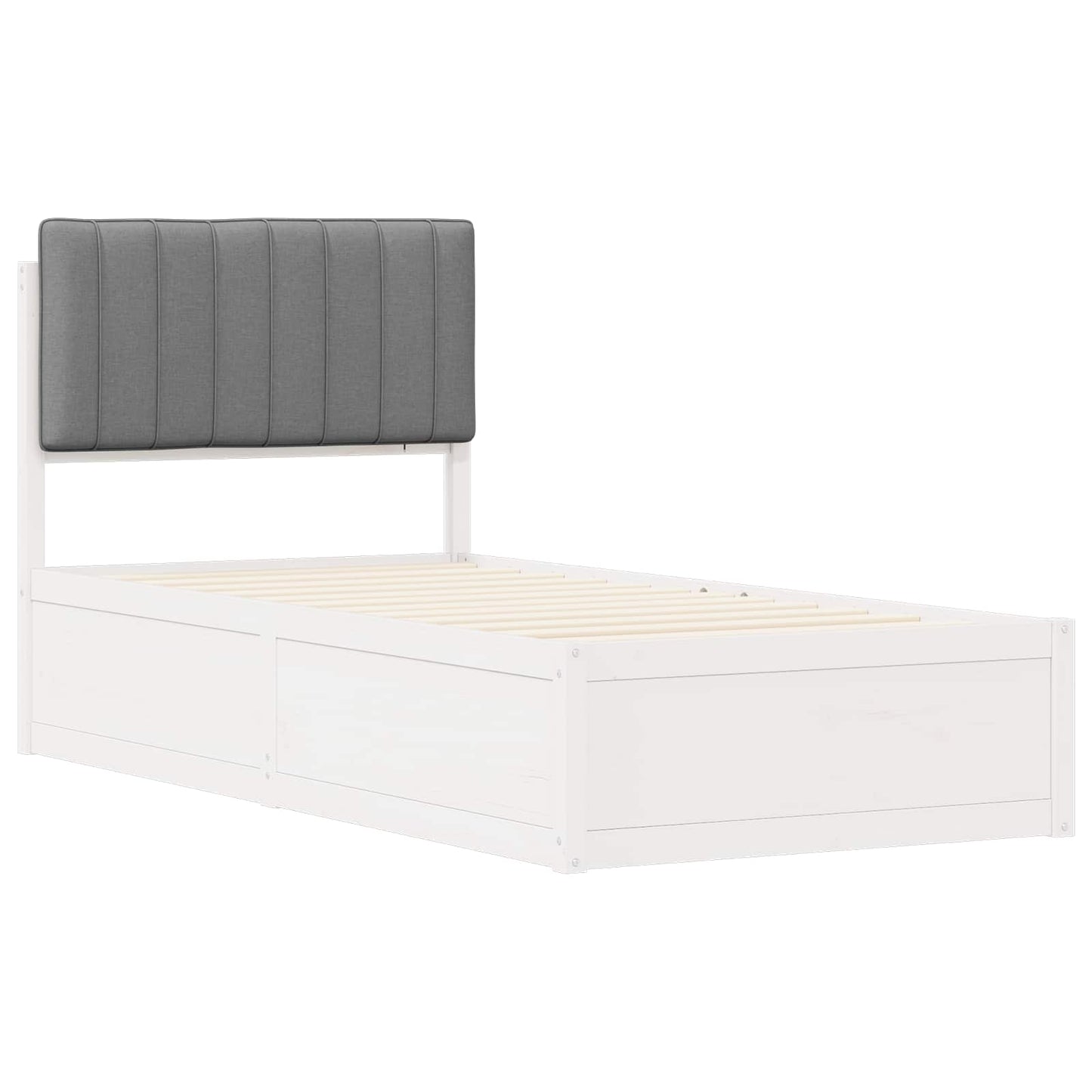 Letto con Testiera Rivestita Grigio chiaro 90 x 200 cm | homemem39