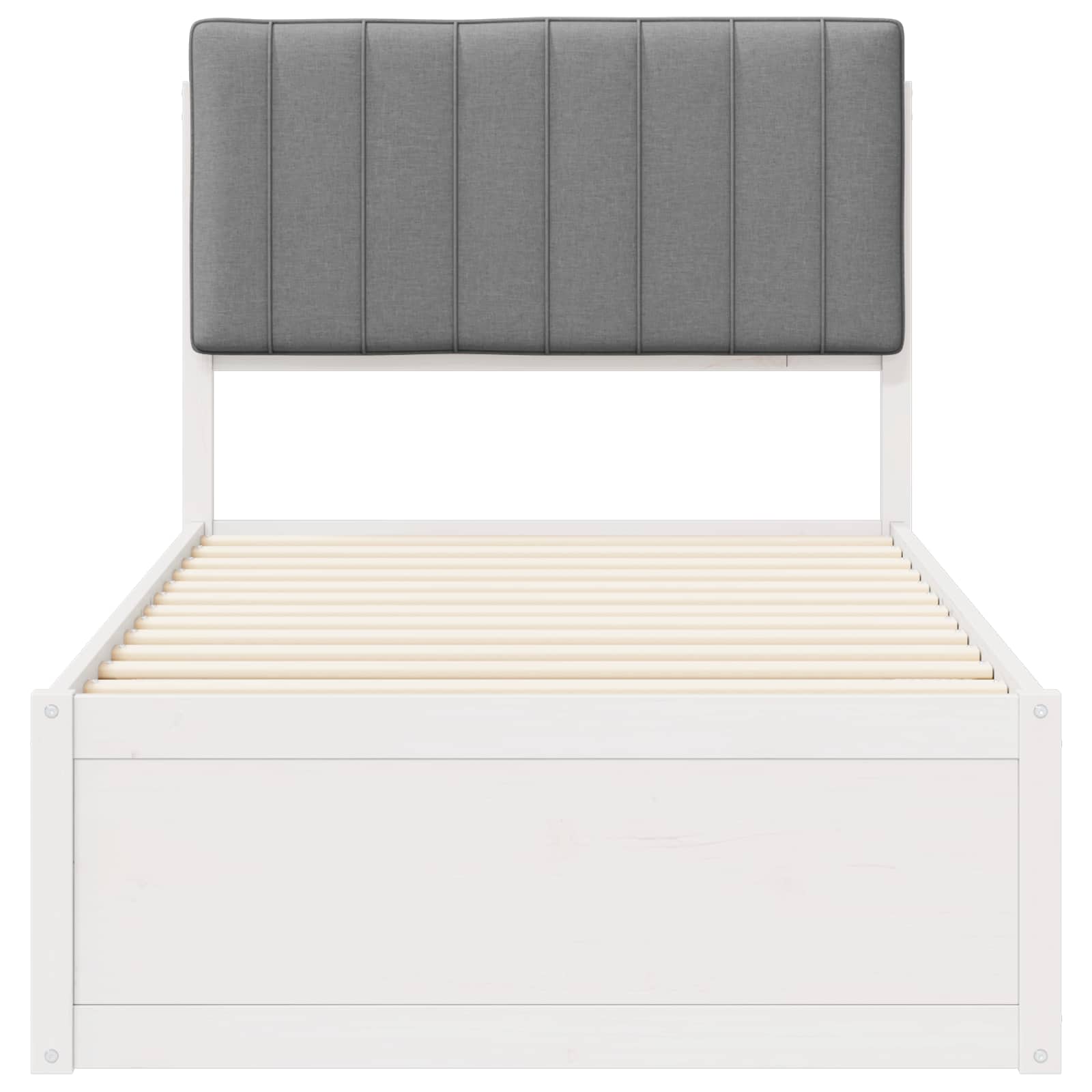 Letto con Testiera Rivestita Grigio chiaro 90 x 200 cm | homemem39