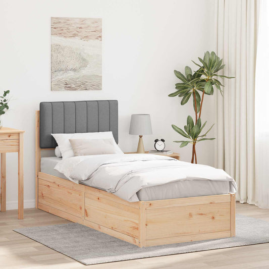 Letto con Testiera Rivestita Grigio chiaro 80 x 200 cm | homemem39