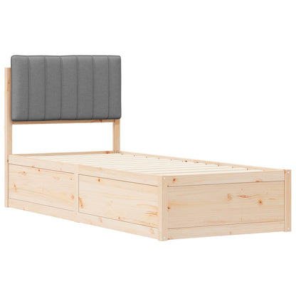 Letto con Testiera Rivestita Grigio chiaro 80 x 200 cm | homemem39