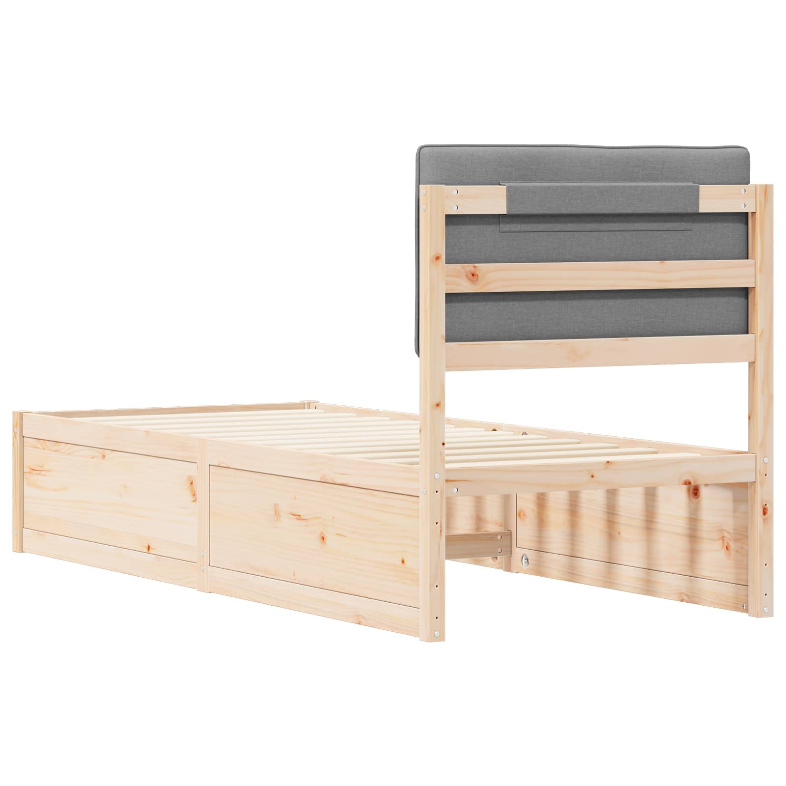 Letto con Testiera Rivestita Grigio chiaro 80 x 200 cm | homemem39
