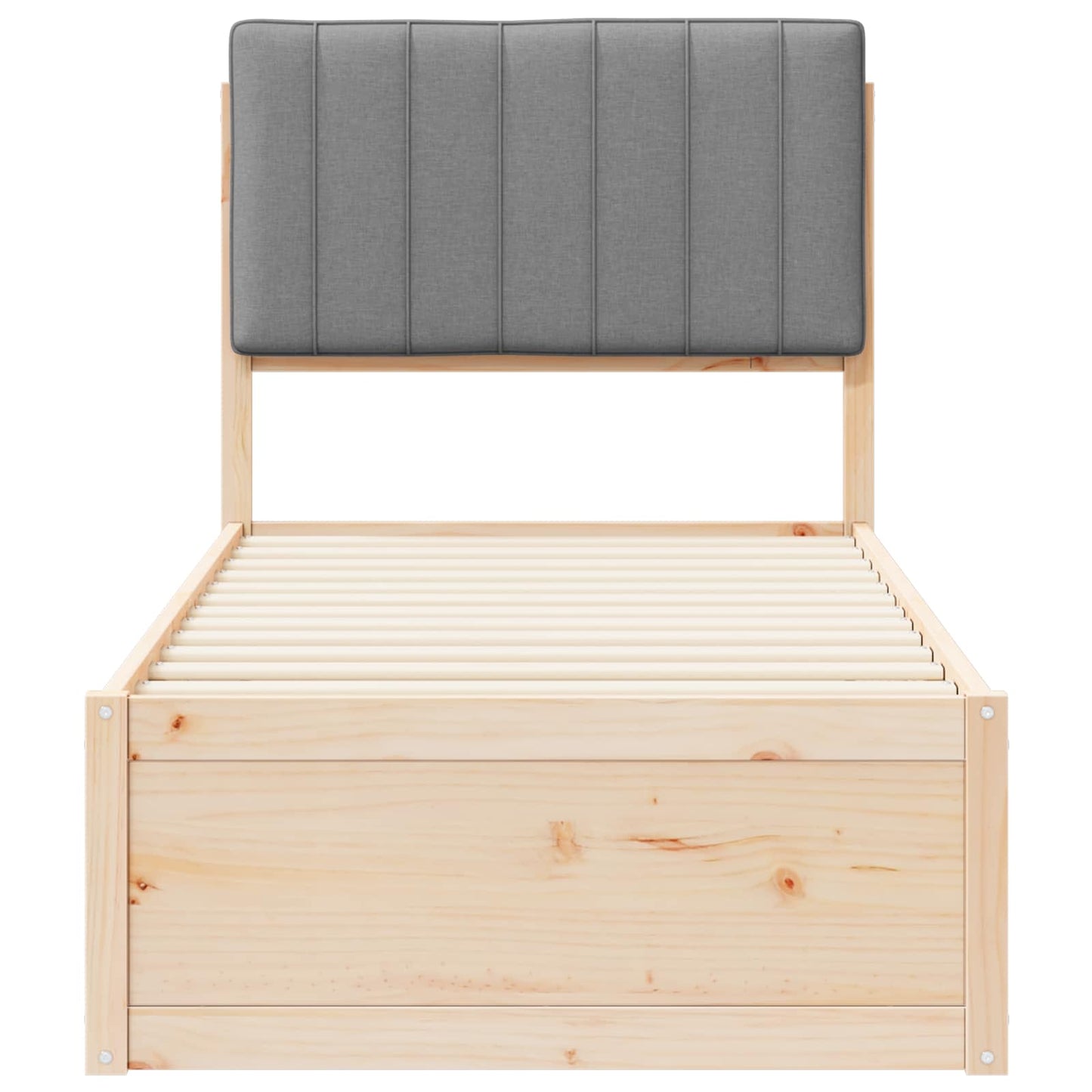 Letto con Testiera Rivestita Grigio chiaro 80 x 200 cm | homemem39
