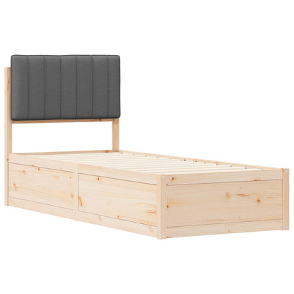Letto con Testiera Rivestita Grigio scuro 80 x 200 cm | homemem39