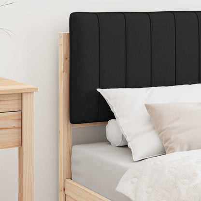 Letto con Testiera Rivestita Nero 80 x 200 cm Pino massello | homemem39