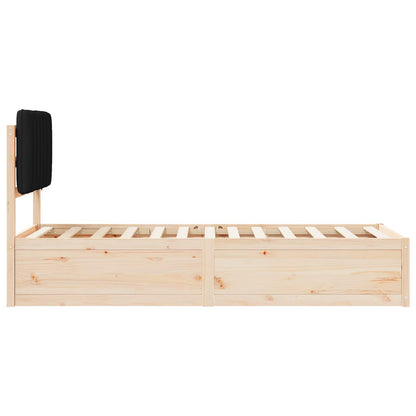 Letto con Testiera Rivestita Nero 80 x 200 cm Pino massello | homemem39