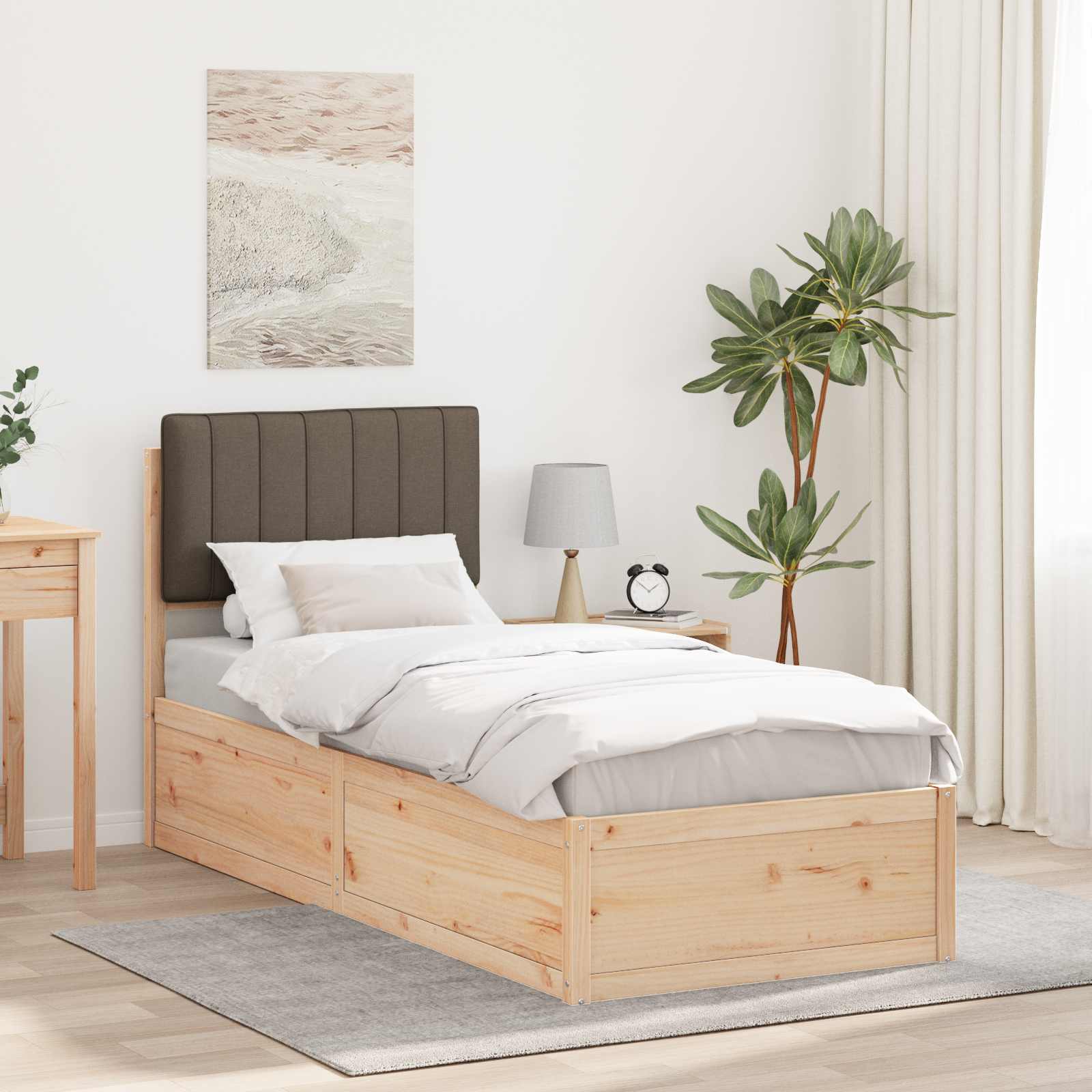 Letto con Testiera Rivestita Talpa 80 x 200 cm Pino massello | homemem39