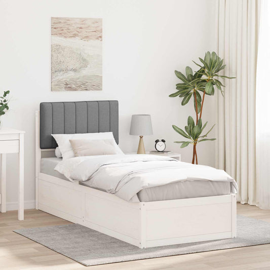 Letto con Testiera Rivestita Grigio chiaro 80 x 200 cm | homemem39