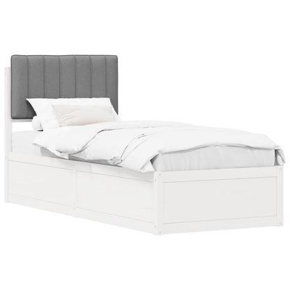 Letto con Testiera Rivestita Grigio chiaro 80 x 200 cm | homemem39