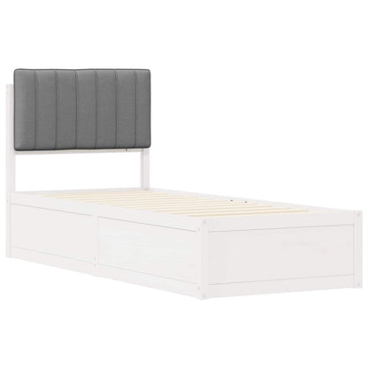 Letto con Testiera Rivestita Grigio chiaro 80 x 200 cm | homemem39