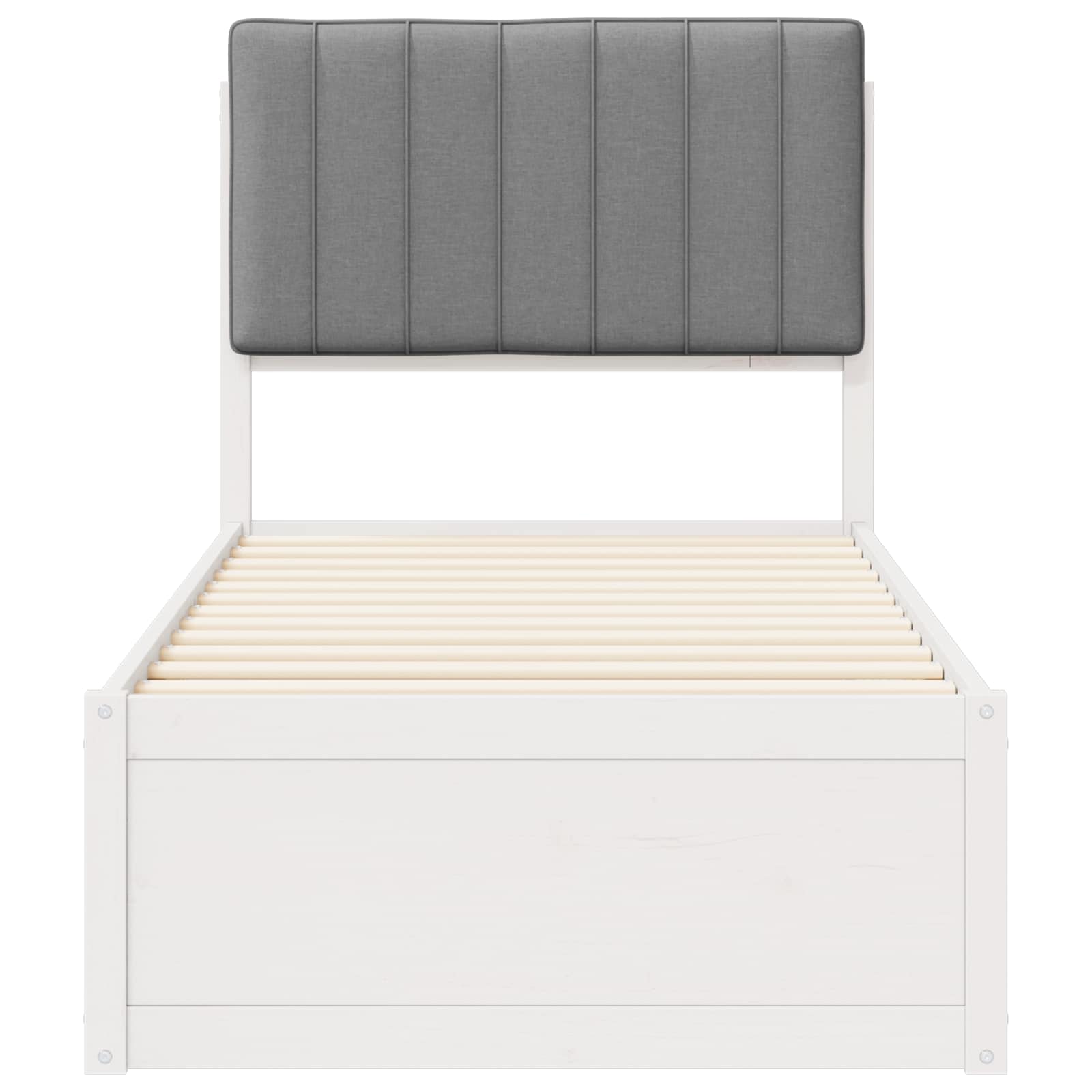 Letto con Testiera Rivestita Grigio chiaro 80 x 200 cm | homemem39